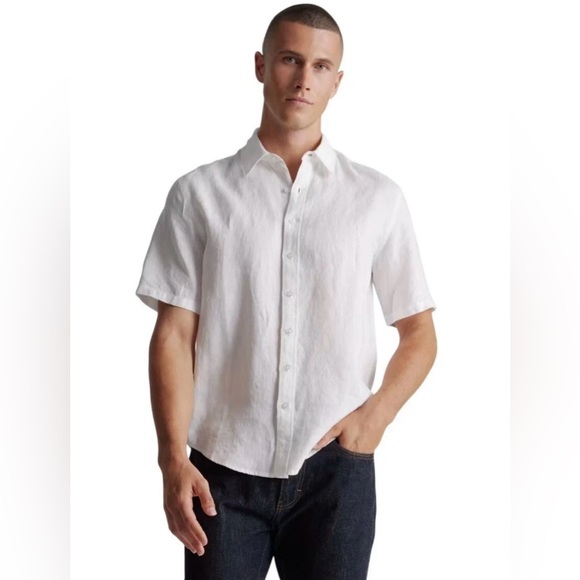 Quince Other - Quince Men’s White Button Up. 100% European Linen Short Slv. Casual Shirt Top L